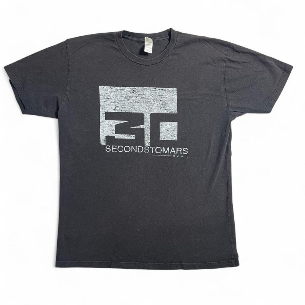 30 Seconds To Mars Band T Women's  Black Skull Logo Graphic Tee Jared Leto
